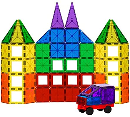 משחק מגנטים מקורי 100 חלקים במזוודה-playmager blocks
