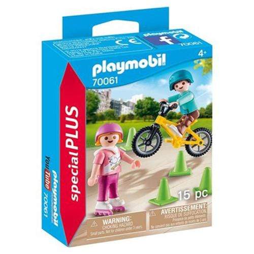 פליימוביל 70061 ילדים עם אופניים וגלגליות-zrizi toys