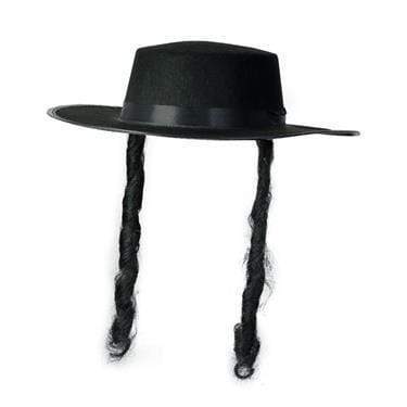 כובע חסיד פאות שחורות-zrizi toys