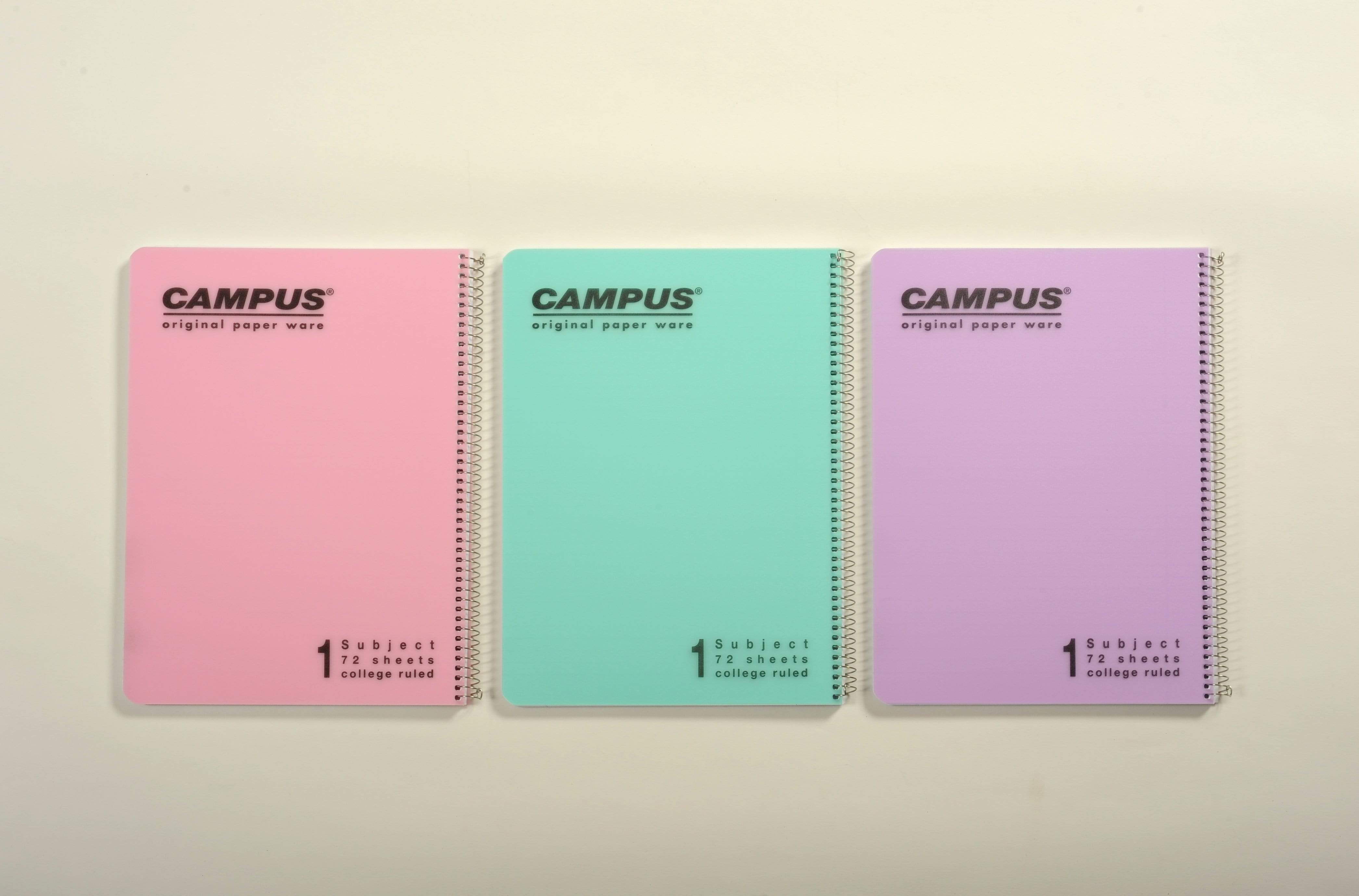 3 מחברות ספירלה איכותיות CAMPUS צבעי פסטל - zrizi toys