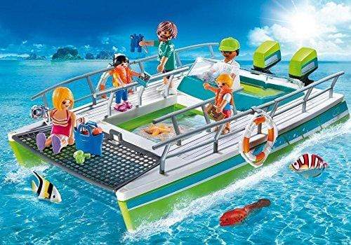 פליימוביל 9233 סירה עם תחתית שקופה ומנוע תת ימי-zrizi toys