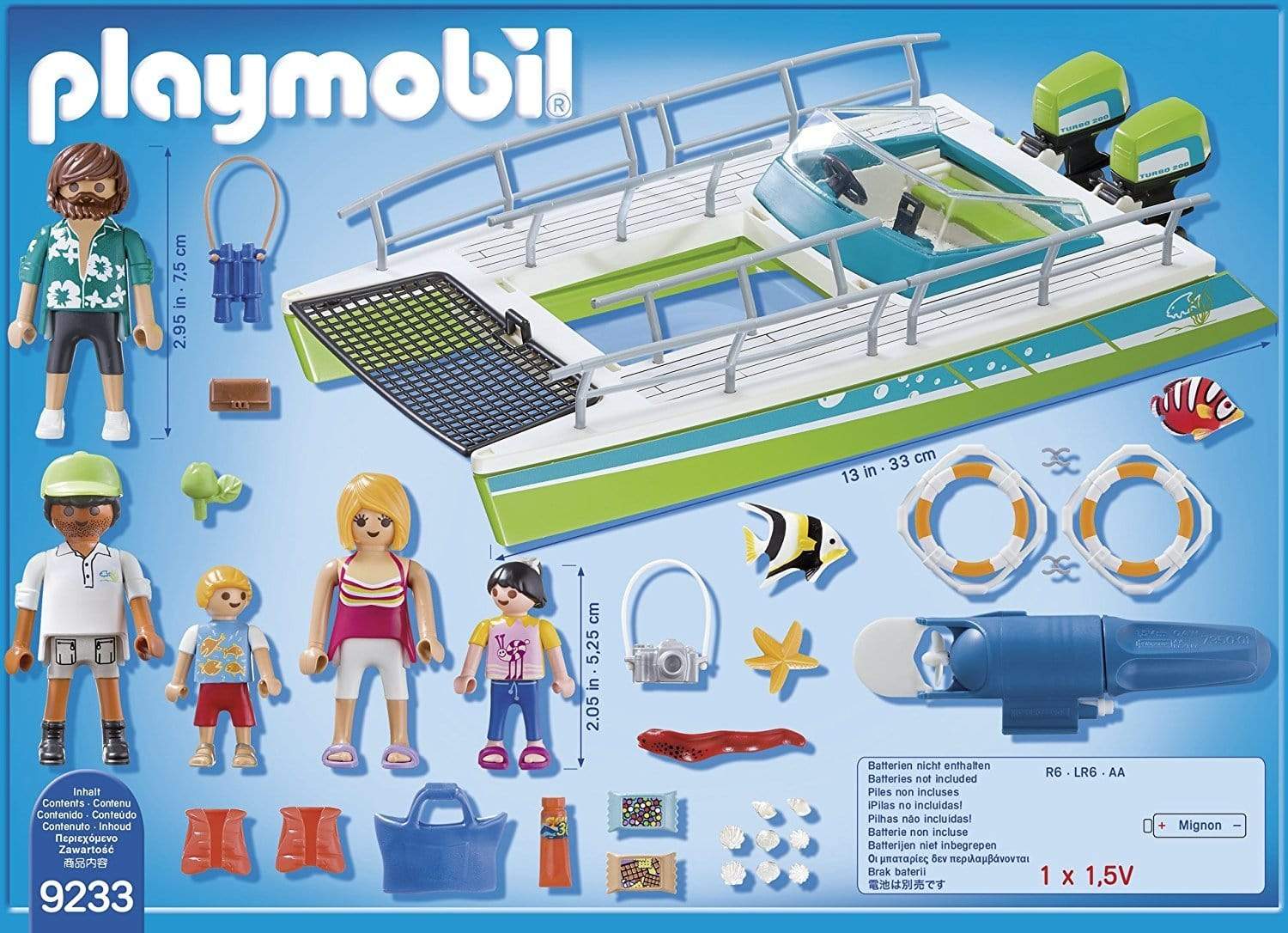 פליימוביל 9233 סירה עם תחתית שקופה ומנוע תת ימי-zrizi toys