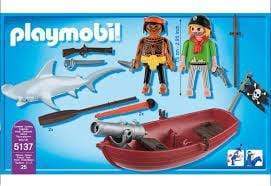 פליימוביל סירת פיראטים עם כריש 5137-zrizi toys